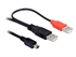 Picture of Cabo  2x USB2.0-A M> USB mini 5-pin