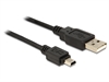 Imagem de Cabo USB tipo A/ mini B 5p preto 0.70m