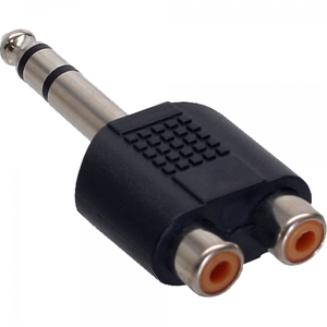 Imagem de Adaptador 1x Jack 6.3 M/ 2x RCA F